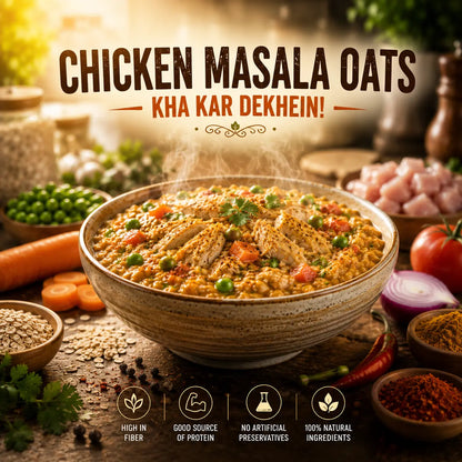 Chicken Masala Oats – Chatpata Healthy Meal | High Protein | Veda Oats Pakistan