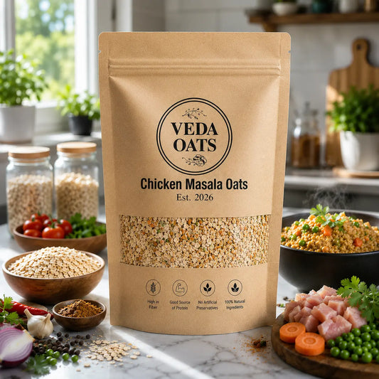 Chicken Masala Oats – Chatpata Healthy Meal | High Protein | Veda Oats Pakistan
